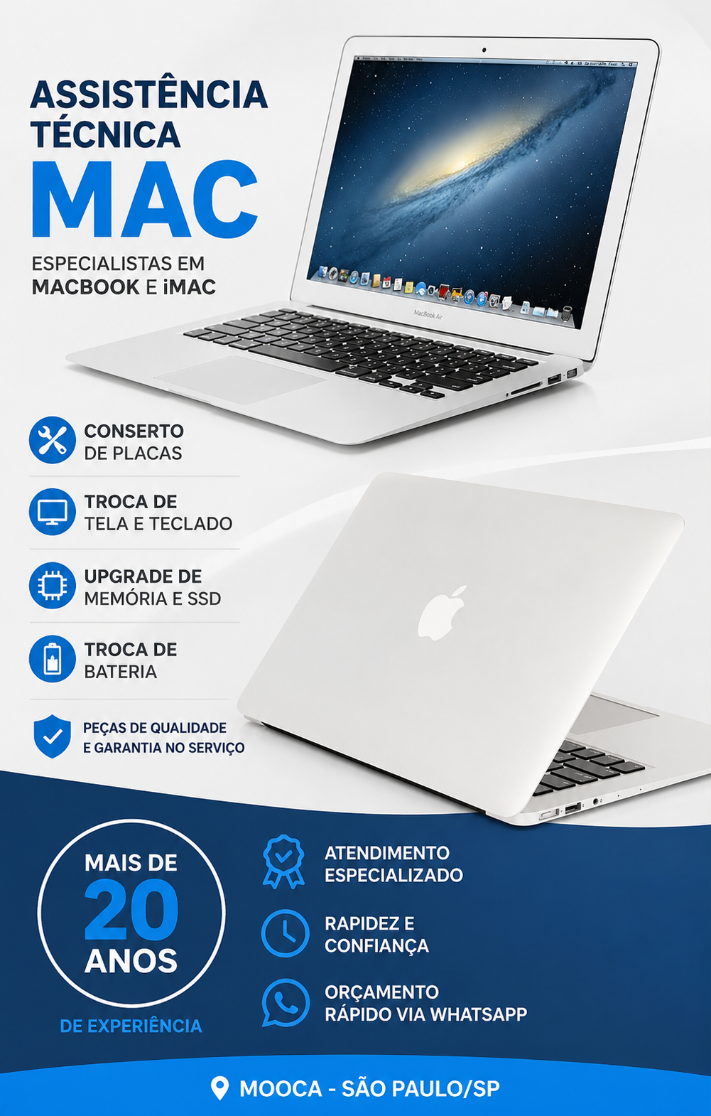 Assistência técnica especializada em Mac, MacBook, iMac